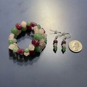 Mine Finds by Jay King Genuine Gemstone Coil Bracelet with matching earrings